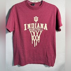 Indiana Hoosiers Basketball T-Shirt Crimson Red IU Logo Men’s Medium